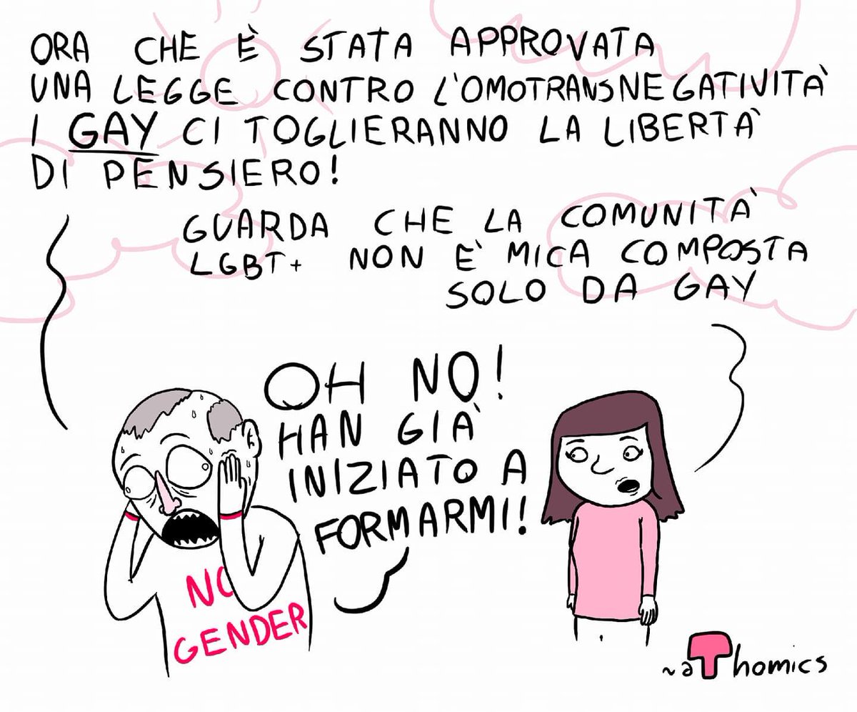 Lo scorso sabato #27luglio è stata approvata la #legge #regionale contro l'#omolesbobitransnegatività in Assemblea legislativa Regione Emilia-Romagna! 💪🌈
Ecco la vignetta di aThomics, lo trovate anche su Instagram!