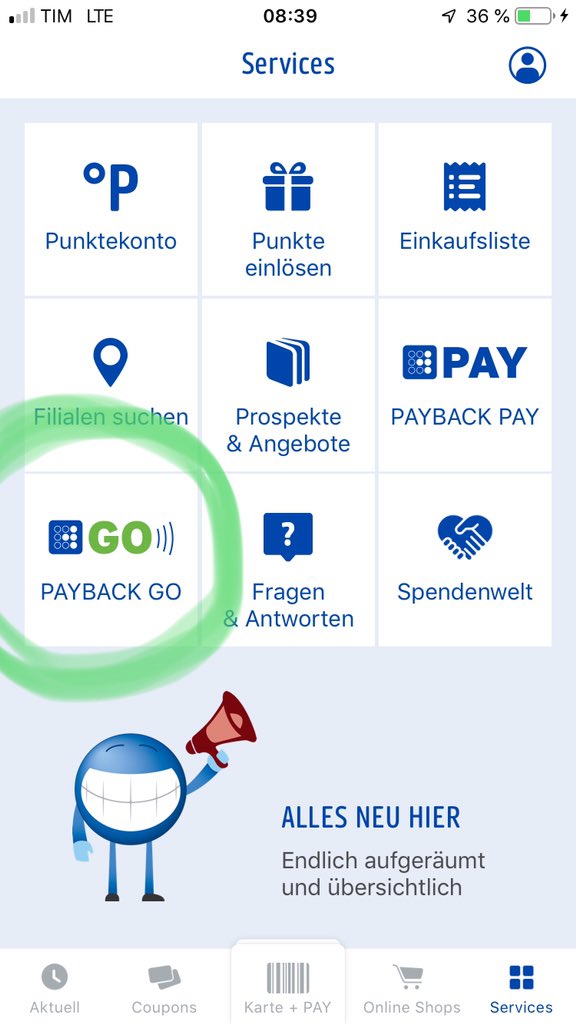 Presse_PAYBACK's tweet image. In den Services der #paybackapp! Bitte Ortungsdienste aktivieren