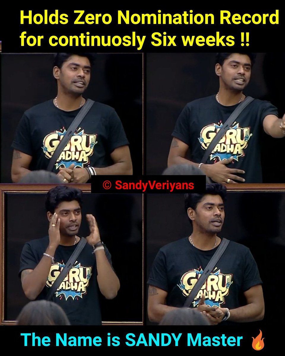 MasterSandyArm1's tweet photo. The Name is Sandy Master <3 

Thalaivan Mass Captions on Day 36 😎
#biggbosstamil #biggbosstamil3 #பிக்பாஸ் #பிக்பாஸ்3 #Sandyarmy @iamSandy_Off @SandyArmyOfcl @MasterSandyArm1 https://t.co/ZpEj8OrqCE