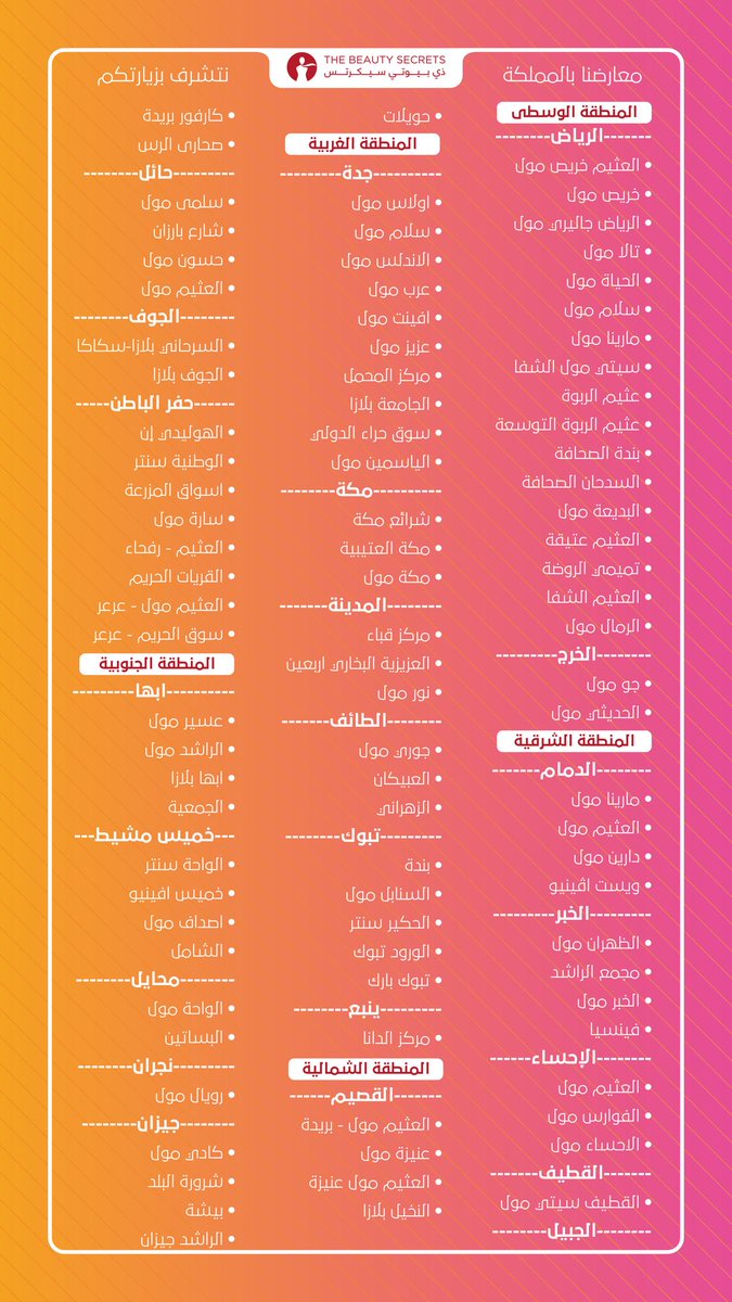 فروع بيوتي سيكرتس الرياض