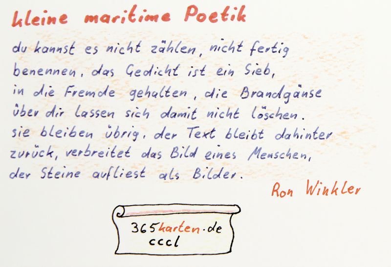 365karten's tweet photo. Kleine maritime #Poetik von #RonWinkler

#Gedichte
#Poesie
#365Karten https://t.co/aa4f1Es45H