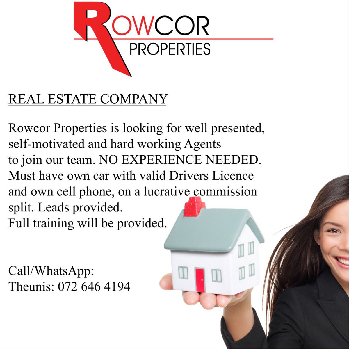 RowcorP's tweet image. Job alert🚨
Rowcor Properties is hiring and is ready to help you become the best agent you are willing to be. Apply now and you may have a financial free life. It's all up to you. #RowcorProperties #RealEstate #RealEstateSouthAfrica #SouthAfrica #ClientLove #HappyClients #Jobs