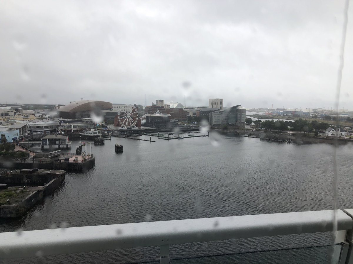 SeanFletcherTV's tweet photo. I’m on the other side of the bay @SwainITV, at #stDavidsHotel. Terrible weather for you out there. When will it get better @Lauratobin1 https://t.co/eGwCYRFOcT