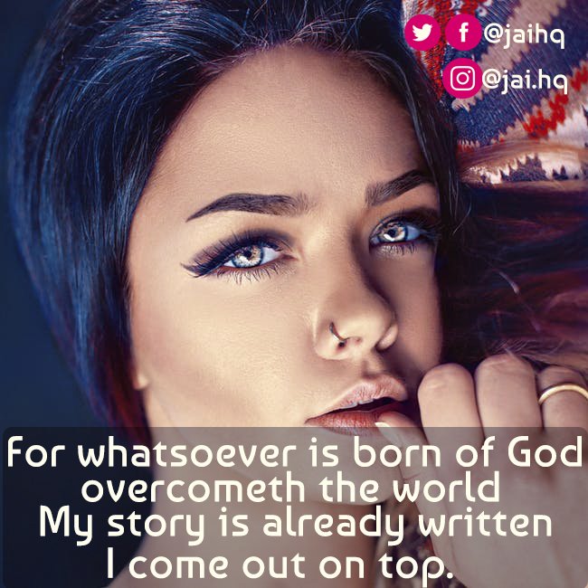 jaihq's tweet photo. WHAT'S SO EVER IS BORN OF GOD?
#psalms #dope #fear #jaivision #jai #pcreator #christian #faith #vision #visionminded #jesus #quotes #christ #church #gospel #christians #christianquotes #cool #boys #girl #cute #handsome #pretty #dapper #holy #holyspirit #bible #bibleverse #young https://t.co/yLVxZgWkcF