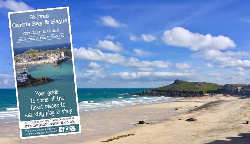 St Ives in #Cornwall has vast array of shops, galleries and fantastic places to eat, but did you know it also has many beautiful beaches too. For a #free #Touristmap of the area which shows the #CoastPath, #DogFriendly beaches and car parks click here > freemapsofcornwall.co.uk/our-directory/…
