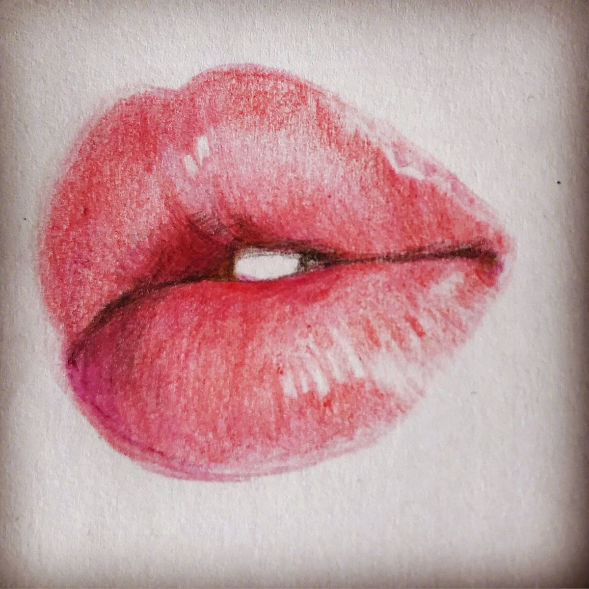 ミヤモトヨシコ على تويتر セクシーな唇模写 何も考えないでいい塗り絵は楽しい 色鉛筆 Colorpencil Illustration Lip