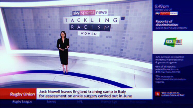 MissBelaShah's tweet photo. Last night we were Tackling Racism on Sky Sports News. Let’s keep going! 💪🏽 #TacklingRacism https://t.co/4QUEm7BAnm