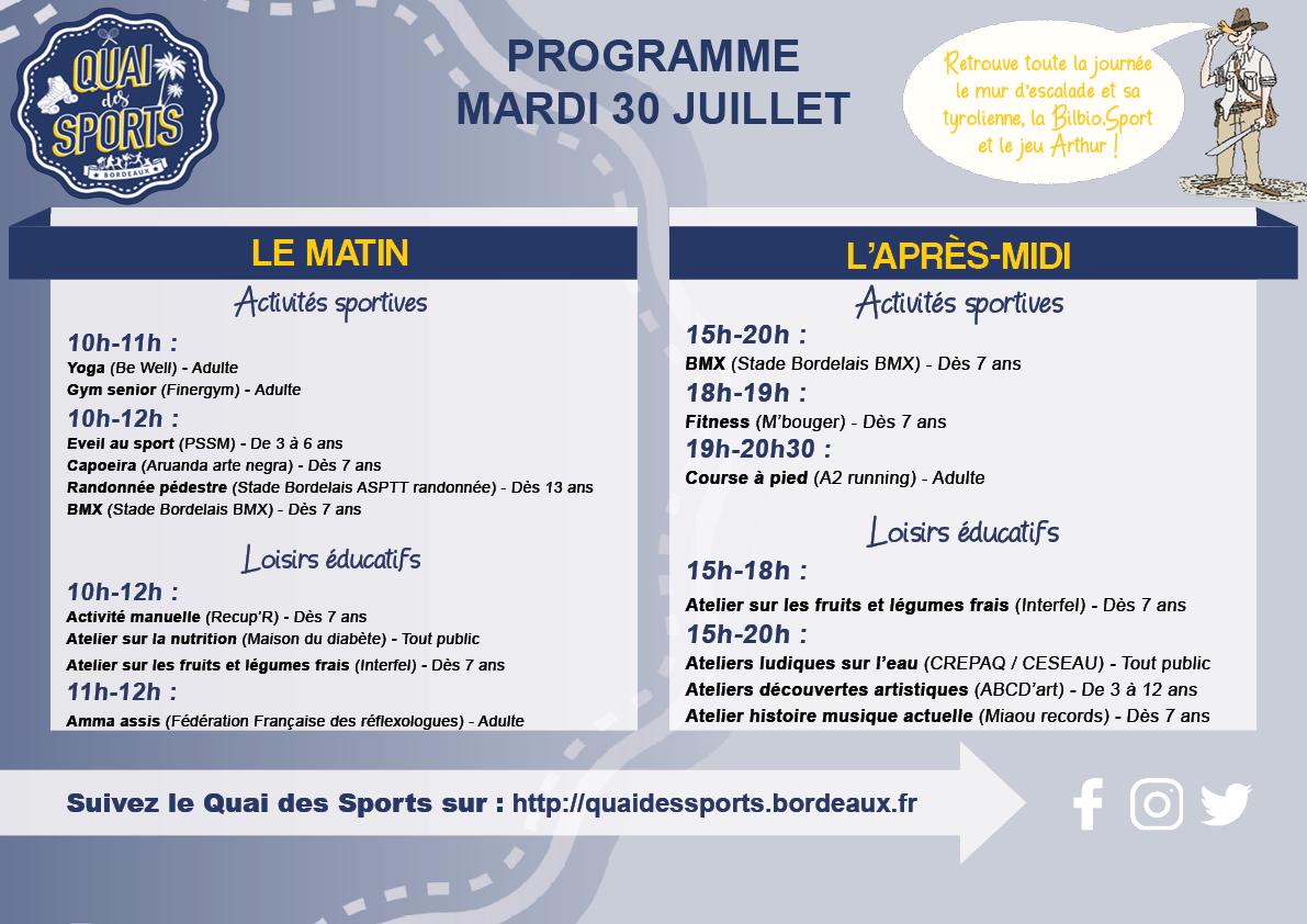 Programme du jour !