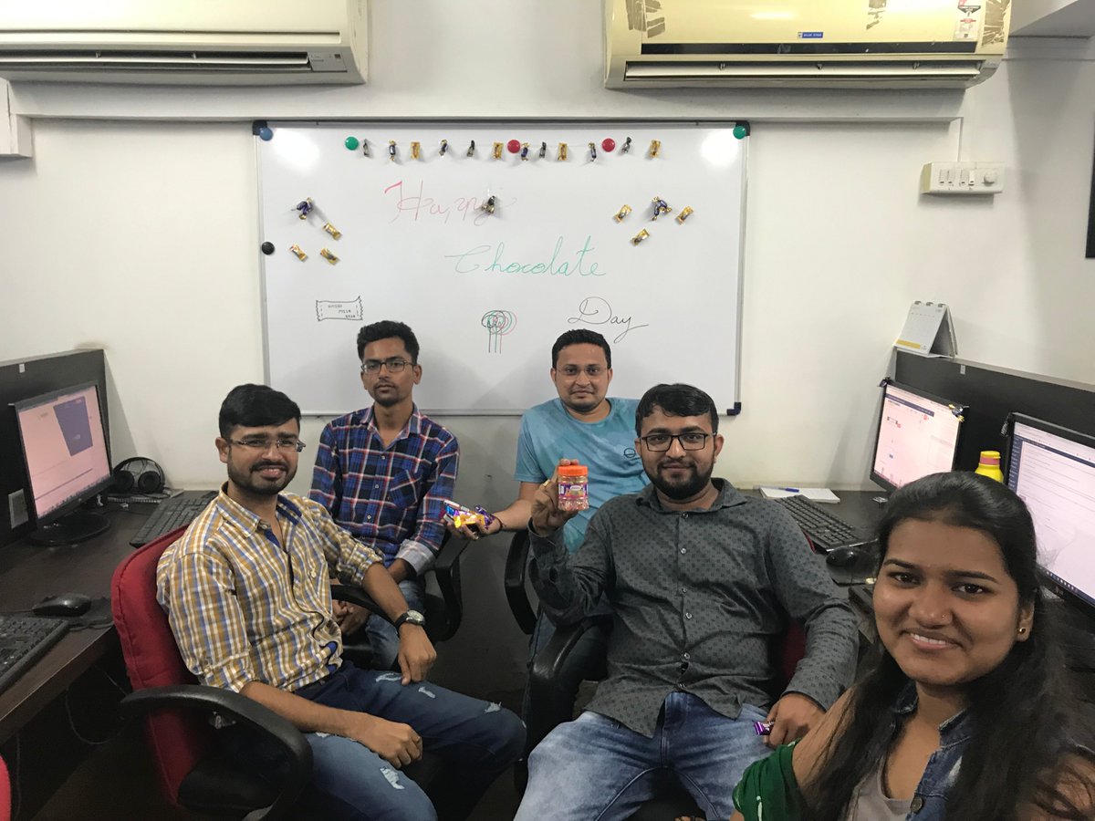 webential's tweet photo. As it says 'There is nothing better than a friend, Unless it is a friend with chocolate'. We at Webential celebrated 'Chocolate day' at office and made sure that there wasn't any corner left without a candy !
#employeeengegment #funplacetowork #webential #chocolateday https://t.co/fhcwpYDnNz