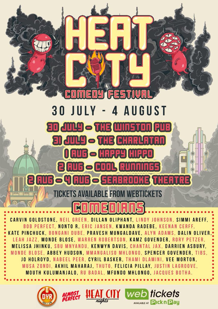 DURBAN
go through and support the <a href="/HeatCity/">Heat City Comedy Fest: 30 Jul-4 Aug</a>
Everyone else can also support if they want