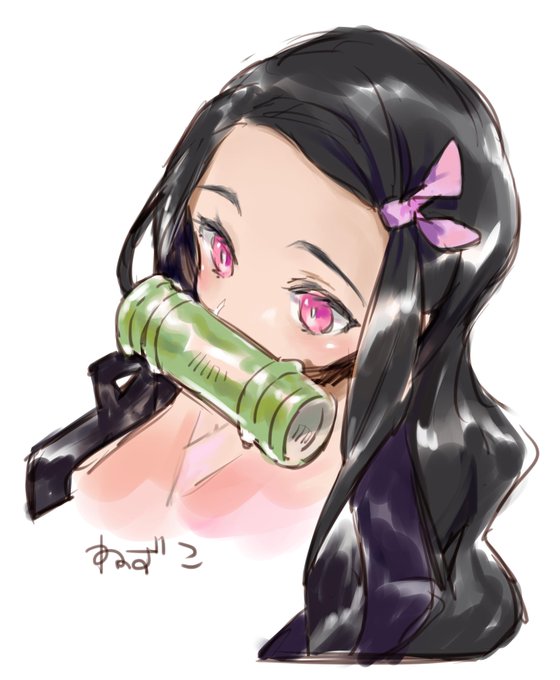 あまな🩶さんがTwitterに投稿した竈門禰豆子(鬼滅の刃)のイラスト。