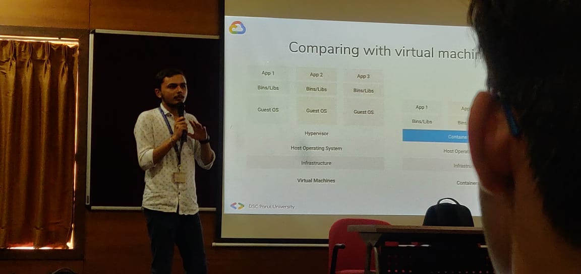 PARTHPANDYA_'s tweet photo. @sohil_bhanani let's talk about kubernetes,dockers and virtualization
#devloperstudentclub
#devloerstudentsclubpu
#DSCIndia
#CloudStudyJam19
#GoogleCloud
@DSC_PU
@GoogleDevsIn
@googlestudents https://t.co/Tpd0jl7TDa