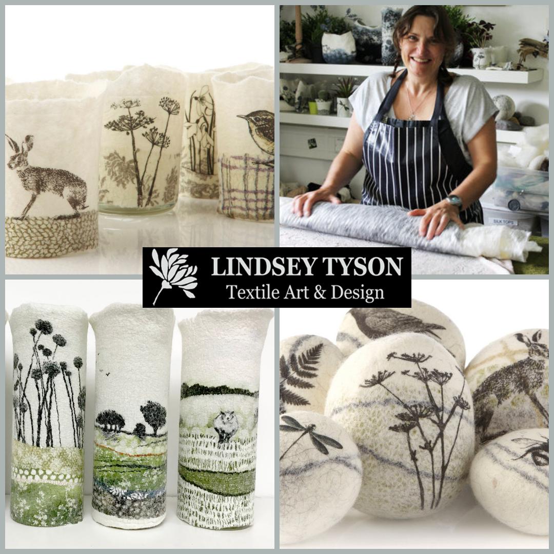 Lindsey Tyson textile artist and designer work is inspired &amp; driven by her love of nature and the beautiful North Yorkshire coastline.  Although her work featured here is as a felt maker and designer, she also works as an artist and print maker too. #FarthingGallery #Artist