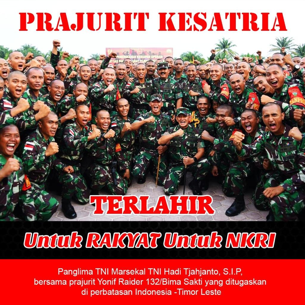 sitohang_cepi's tweet photo. Semoga seluruh prajurit semakin Profesional, Tangguh, Modern dan dicintai Rakyat.

#P5TNI #JagaNKRI #YonifRaider132 https://t.co/0kcrue2Yh4