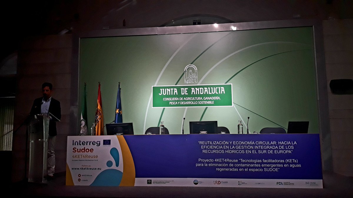 Hoy asistimos al #evento final del proyecto <a href="/4KET4Reuse/">4KET4Reuse Project</a> en la Consejería <a href="/AgriculturAnd/">Consejería AgriPesca</a> en #Sevilla "#Reutilización y #EconomíaCircular: Hacia la #eficiencia en la gestión integrada de los #recursos #hídricos en el Sur de #Europa" #medioambiente #aguasregeneradas #sostenibilidad