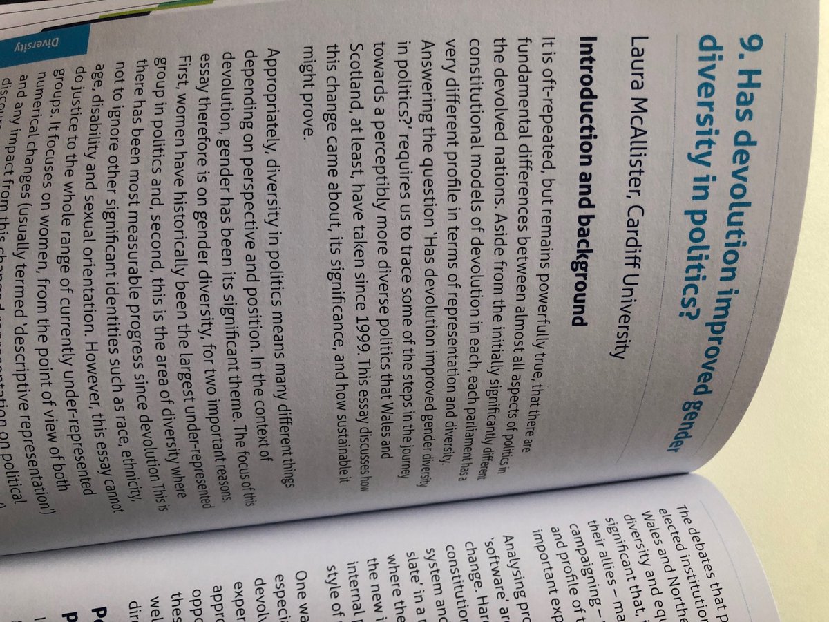 LauraMcAllister's tweet image. This has just arrived. I&apos;ve got a chapter on it on gender diversity after #devolution20. Nice work ⁦@AkashPaun⁩ ⁦@instituteforgov⁩