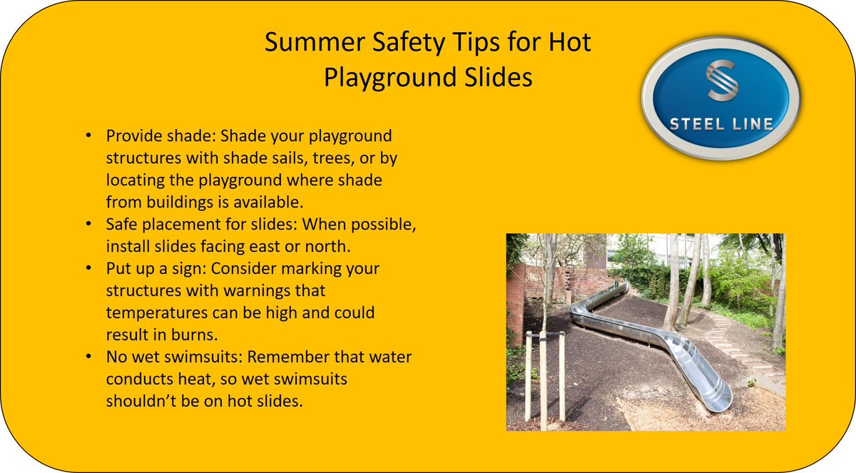 SteelLineSheff's tweet photo. Keep your stainless steel playground slides safe this summer with these quick tips... https://t.co/O2RVWF9tML