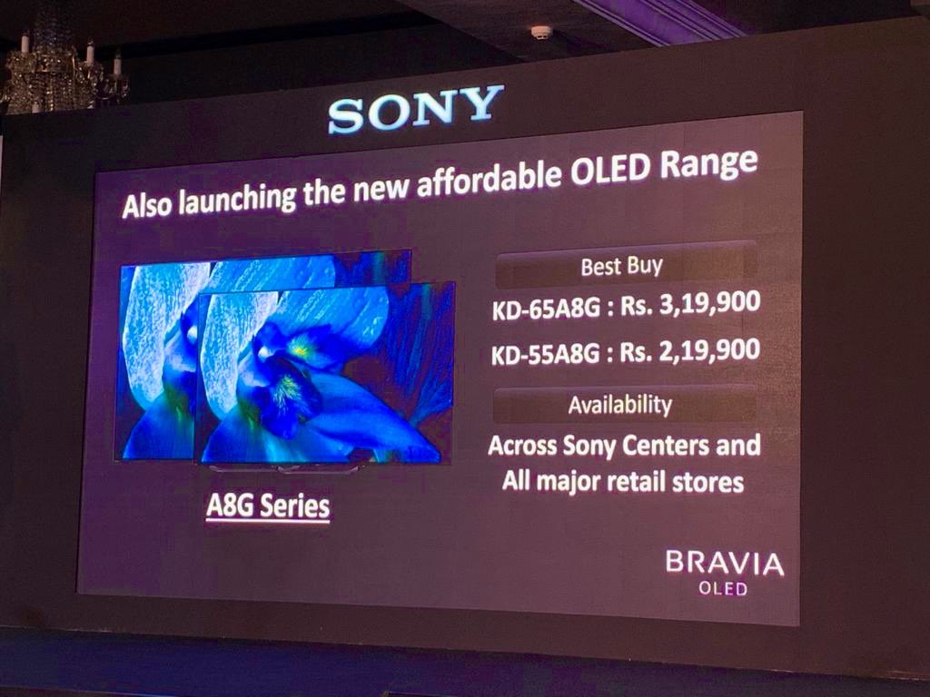 shrutzsharma's tweet photo. #Sony launches two new 4K OLED TVs in India. #SonyA9GBravia & #SonyBraviaA8G priced at
₹2,69,900/- & ₹2,19,900/-. Available via Sony Centres & retail stores from Aug 1st.
#sonymasterseries #TheUltimateVisualExperience #braviaOLEDA9G @sony_india @SonyElectronics https://t.co/mVI7uDUVMf