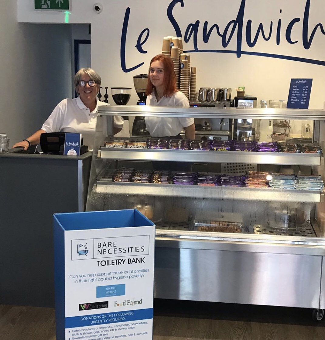 BNToiletryBank's tweet photo. Shout out to Tabitha and her team @lesandwich5 who contacted us to get a #collectionbin.  Our supporters appreciate being able to drop off their #donations as they go about their everyday routine 👍 #keepingitlocal #charity #hygienepoverty #lunches #WilmslowRT https://t.co/S0LWRGxkci
