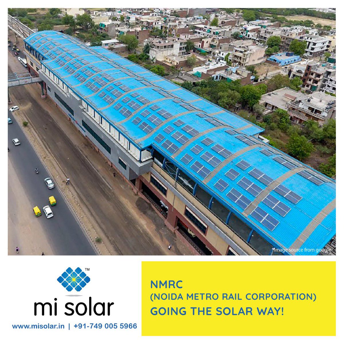 MISolarIndia's tweet photo. NMRC is in the process of installing Solar Panels at 21 stations. Currently it is buying power from UPPCL at Rs. 6.81 per unit. After installation, the cost would come doen to Rs. 3.25 per unit. This is a great move towards energy efficieny. 

#misolar #solarenergy #electricity https://t.co/XVcuQ84elN