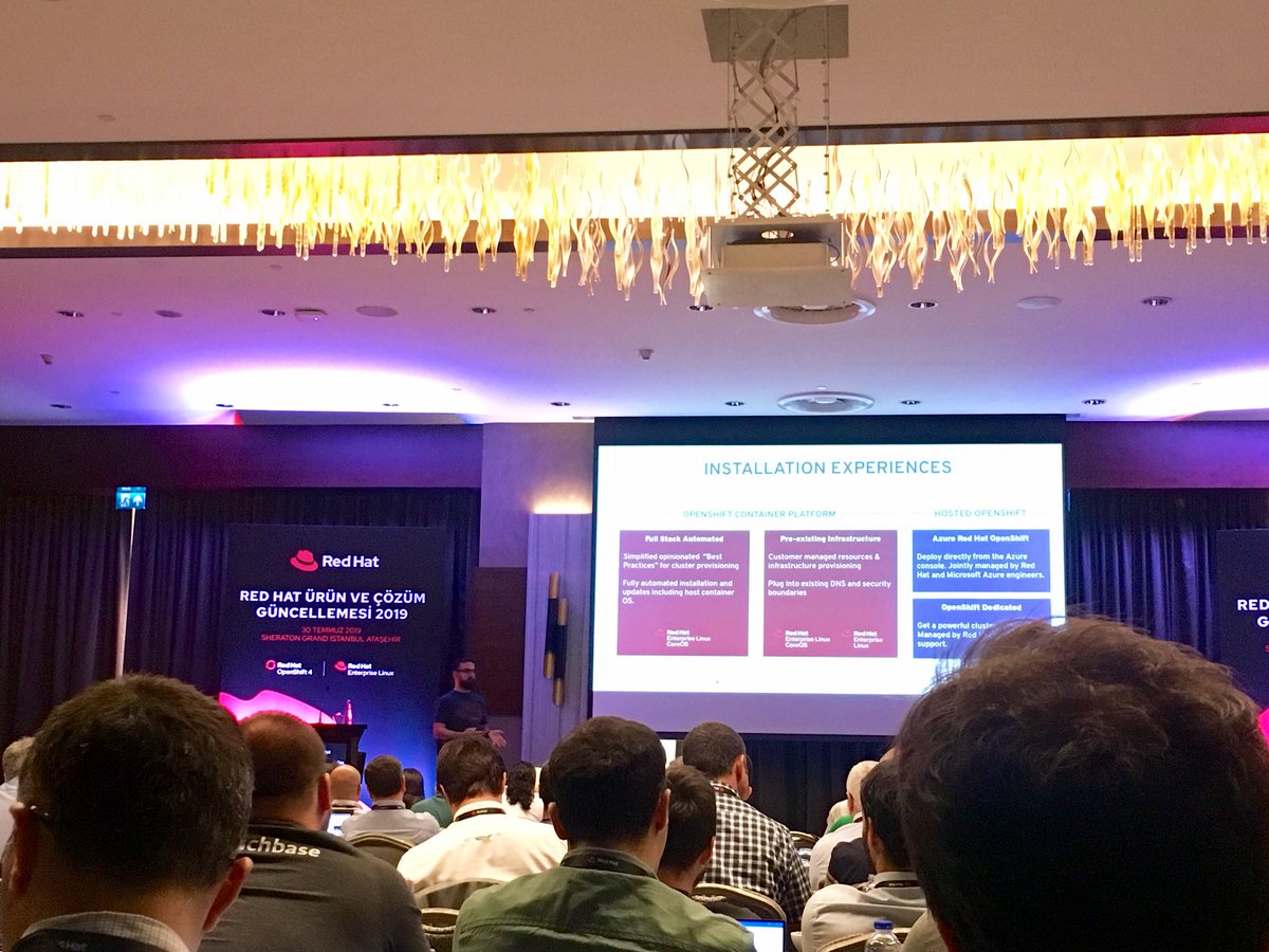 ckavili's tweet image. I love learning new tech from the real experts! Anil Sonmez is talking about #RHEL8 and #Openshift4 and Koray Semeret is showing off with the live demo!