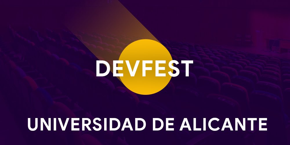 🔴 YA TENEMOS SITIO PARA #DevFestALC19
La <a href="/UA_Universidad/">Universidad de Alicante UA</a> acogerá el primer DevFest de Alicante.
Además contaremos con el apoyo de la <a href="/EPSAlicante/">EPS Alicante</a> para organizar el mayor evento para desarrolladores de la ciudad.