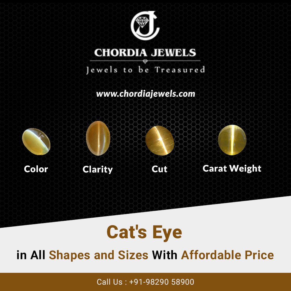 Chordia Jewels Supply Cat's Eye in All Shapes & Sizes
👉👉It is the Birthstone for the Month of June👈👈

📲Order Now- bit.ly/2LMMH6h
📞Call- 9829058900

#CatsEyeStone #CatsEye #CatEyeGemstone #JewelryLovers #GemstoneJewelry #Gemstone #Gems #CertifiedGemstone #Jewelry