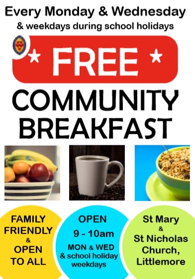 FREE Community Breakfast in Littlemore and holiday scheme food bank referrals – click here to find out more ow.ly/UHmB50vgiLw