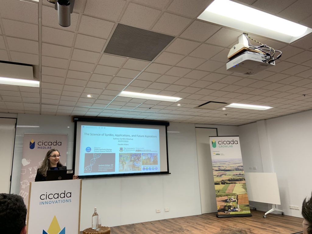 SynBioAusAsia's tweet photo. Here at @CicadaInnov listening to @claudiaevickers talking about #syntheticbiology. What is synbio and what can Australia do? Hosted by @synbiosyd https://t.co/rzJyDP51Qb
