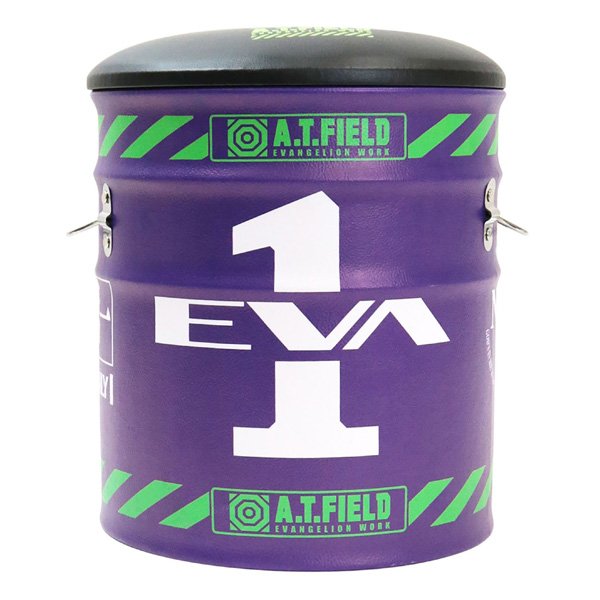 eva_store's tweet photo. 新商品のお知らせ!!   タフ＆ファッショナブルなワークブランドA.T.FIELDよりエヴァンゲリオンペール缶スツールが登場！エヴァンゲリオンの機体をイメージし各機体の番号が入った円柱型のスツールです。ふたを外して、中を収納として利用可能です。https://t.co/nAXzP78JX4 https://t.co/f9jJ3ezpK2