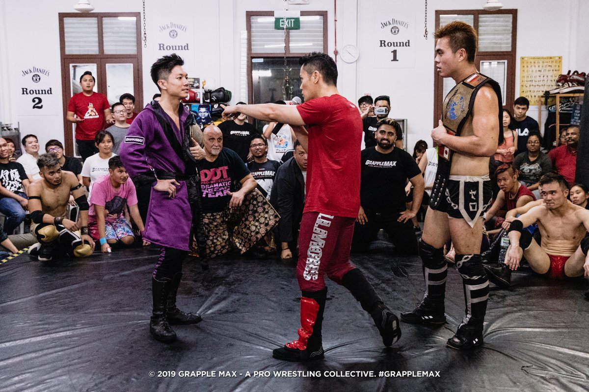 Grapplemax's tweet photo. @justwilsonloh @masaddt @ladykiller_sg @djkal_gpmax @Dave_gpmax @greg_gpmax @remus_gpmax #SHOWCASE10 RESULTS
#Showtime will challenge for The Ladykiller's @wrestlesquare Cruiserweight Championship at #Showcase11
#GrappleMAX #ddtpro https://t.co/8VaqK1jlcP