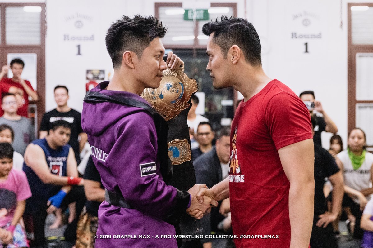 Grapplemax's tweet photo. @justwilsonloh @masaddt @ladykiller_sg @djkal_gpmax @Dave_gpmax @greg_gpmax @remus_gpmax #SHOWCASE10 RESULTS
#Showtime will challenge for The Ladykiller's @wrestlesquare Cruiserweight Championship at #Showcase11
#GrappleMAX #ddtpro https://t.co/8VaqK1jlcP