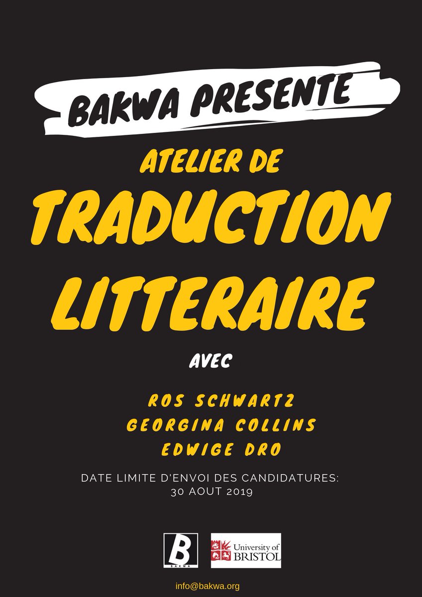 BakwaMag's tweet photo. . @BakwaMag, en collaboration avec l’Université de Bristol, a le plaisir de lancer un appel à candidatures pour un nouvel atelier de traduction littéraire visant à construire des réseaux et à viabiliser le métier de traducteur·ice littéraire. https://t.co/eCWqJHA4hx https://t.co/cmxt89ODSP