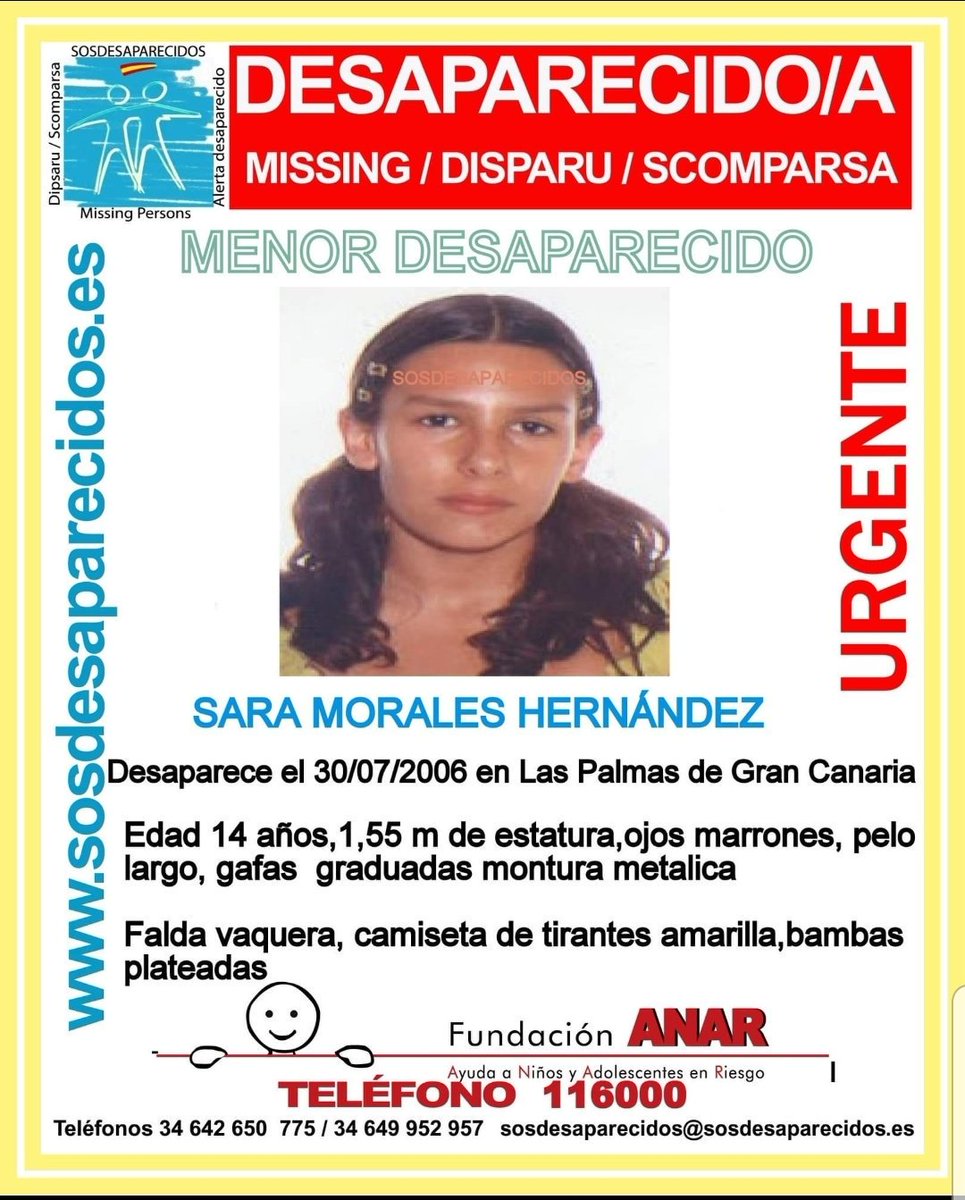 🆘#MUYURGENTE ⚠️ Esta es Sara, tiene 14 años y ha #desaparecido en #LasPalmas de Gran Canaria. Si la ves llama: ☎ #062 ☎091 ☎112 #Colabora, tu RT no cuesta nada y puede ayudar a su localización.