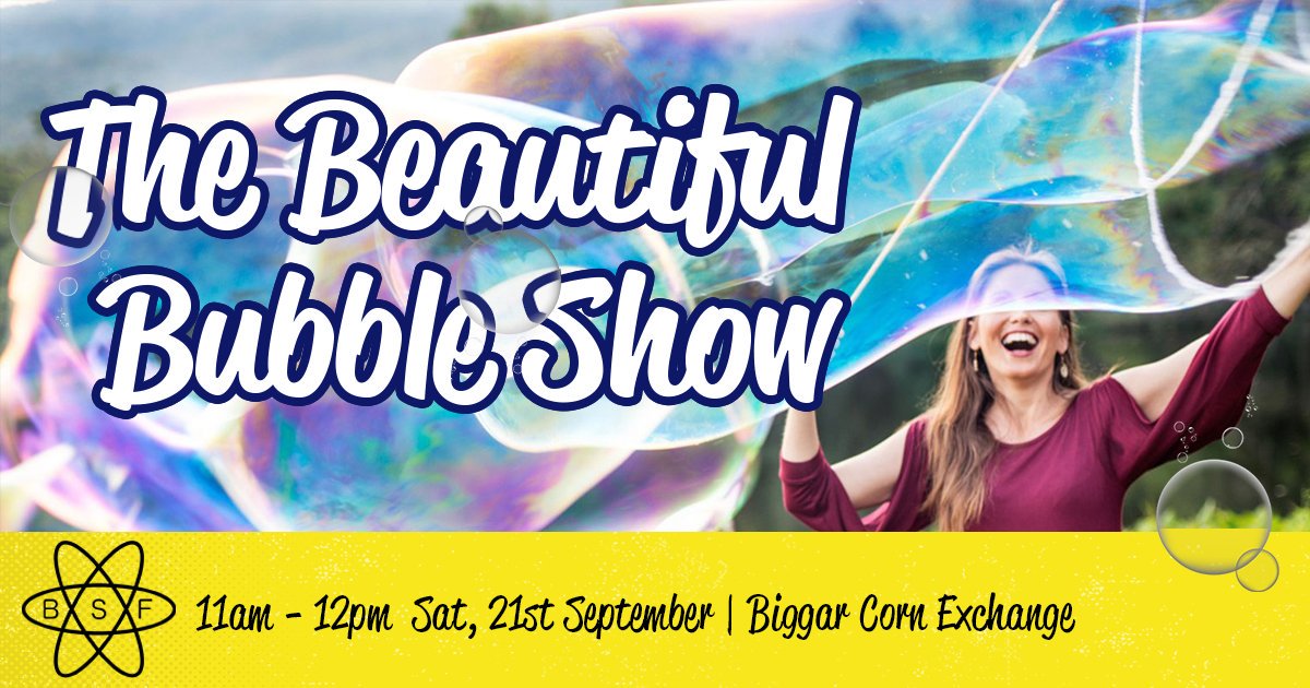 Want something fun to do with the family?

Why don't you join Philip at this year's #Biggar #Science Festival as he makes big #bubbles, tiny bubbles, bubbles in bubbles, bouncing &amp; twirling bubbles, long snake bubbles &amp; even square bubbles filled with fog.
facebook.com/events/2366886…