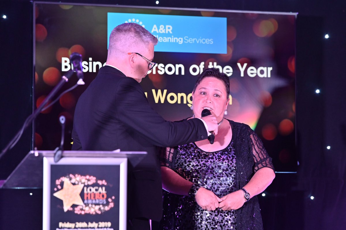 Official pics from <a href="/bridgefmradio/">Bridge FM Radio</a> Local Hero Awards at  <a href="/HeronstonHotel/">Best Western Premier Heronston Hotel & Spa</a> 26/7/19 Winner of 'Business Person Of The Year 2019'  Linda Wongham - Assisted Mobility Services Ltd.
Thank you for a wonderful evening! <a href="/MrLeeJukes/">Lee Jukes (Jukesy)</a> <a href="/shellyannmusic/">S H E L L Y A N N</a> <a href="/MissAngelajay/">Angela Jay</a>, A &amp; R Cleaning Services