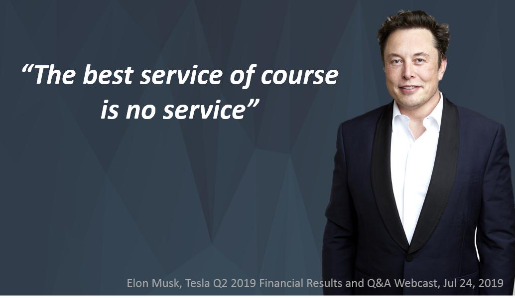 wocas_com's tweet photo. Though rumors indicate customers in Germany are currently facing a "no service" experience, last week’s statement clearly shows that #Tesla is heading in the right direction: Eliminating the need for service is the road to raving fans!
#BSINS #bestserviceisnoservice #ElonMusk https://t.co/taMwPG7wDX