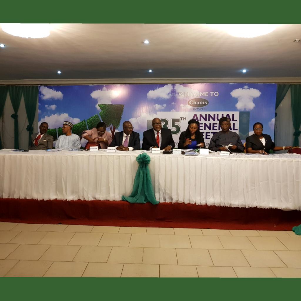 femiwilliams26's tweet image. #Chamsplc 35th Annual General Meeting is #Trending today at the Ace Olivia Hall, Onikan, Lagos. 
Well represented are all the #Shareholders of the Chams.