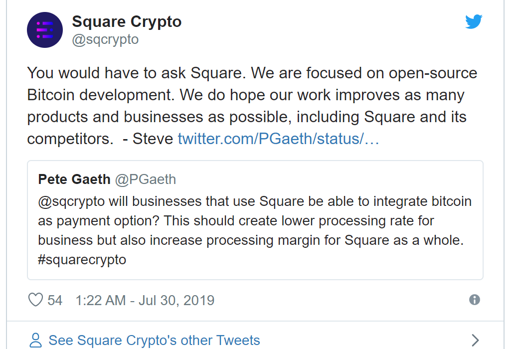 WalletPandoras's tweet photo. Square Crypto Lead: ‘The Product We’re Focusing on Is Bitcoin’

We firmly believe that blockchain could change the world and be dispersed. We will redefine the freedom!
Official website: https://t.co/8UqLLfOxJX 
#Pandoras
#Flameschedule
#EOS
#Token
#blockchain https://t.co/SDT3UNGGy4