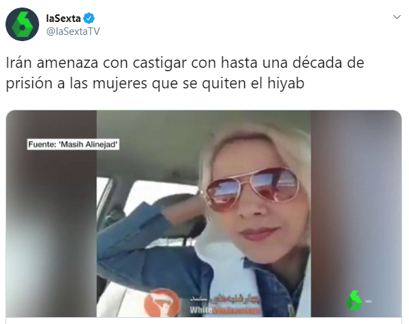 eltivipata's tweet photo. El hijab es de libre elección; puedes elegir entre llevarlo o pasar diez años en la cárcel... https://t.co/TLul1YLmwP
