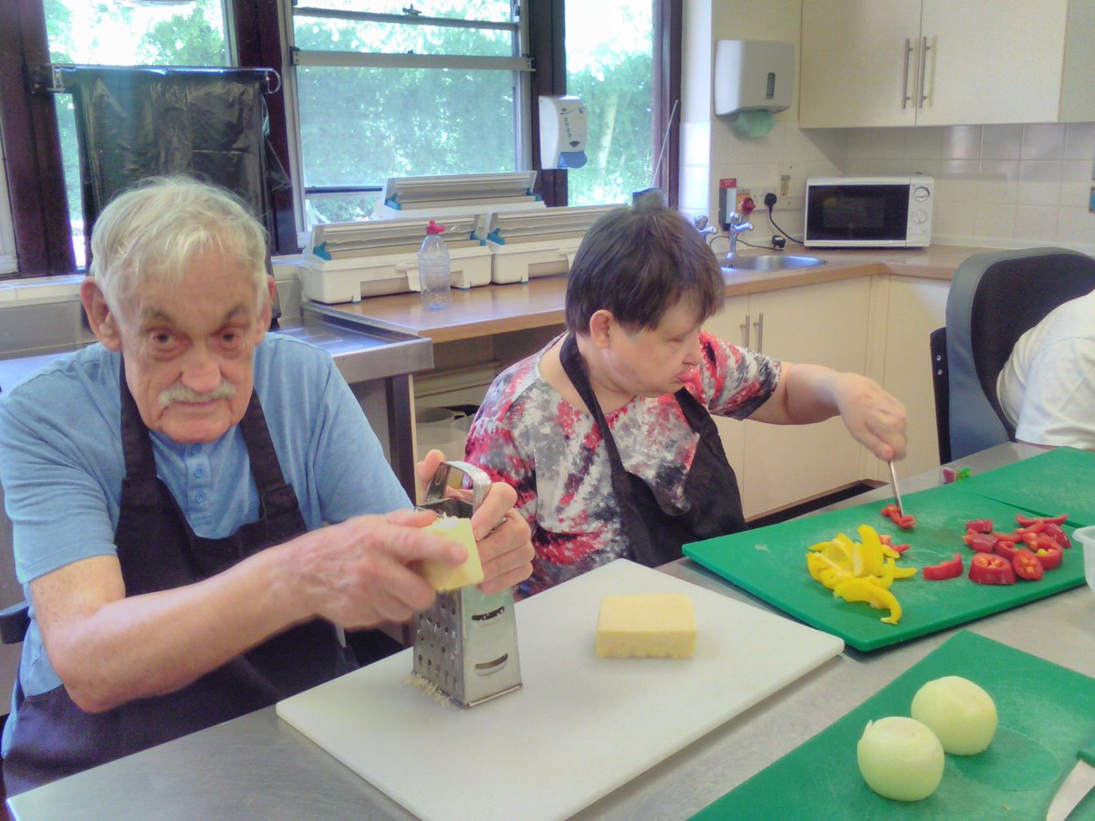 ProspectHouse99's tweet photo. Busy in #ourkitchen this morning with making spaghetti Bolognese for our lunch #hica #hicaactivities #preparinglunch #promoteindependance #engagingactivities https://t.co/vb4Nae9uCp
