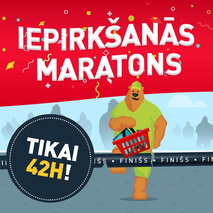 📢 TIKAI 42h - TIK izdevīgi piedāvājumi! 🥳
Iepirkšanās maratons ir sācies – ⏱ TIKAI līdz 31.07., plkst. 23:59 ⏱ Ienāc un apskati piedāvājumus 👉 bit.ly/32dkRoS