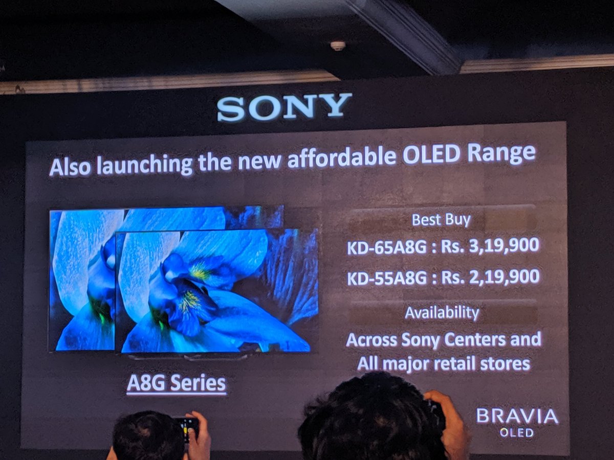 a4akash_'s tweet photo. @sony_india launched the Bravia Master Series A8G & A9G in India with a starting price of INR 2,19,000 & INR 2,69,000 respectively #SonyMasterSeries #TheUltimateVisualExperience https://t.co/uOS7asNtOP
