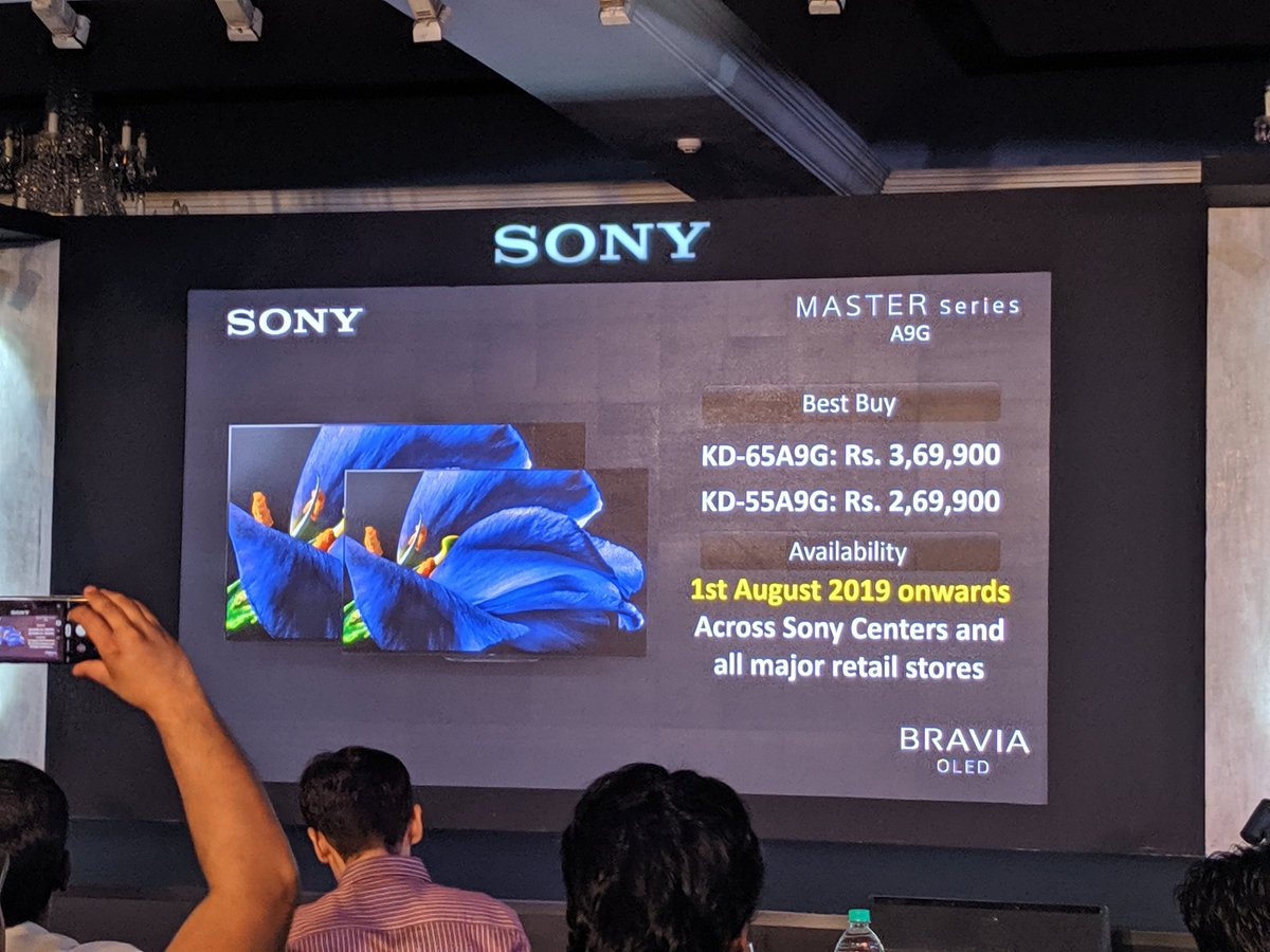 a4akash_'s tweet photo. @sony_india launched the Bravia Master Series A8G & A9G in India with a starting price of INR 2,19,000 & INR 2,69,000 respectively #SonyMasterSeries #TheUltimateVisualExperience https://t.co/uOS7asNtOP