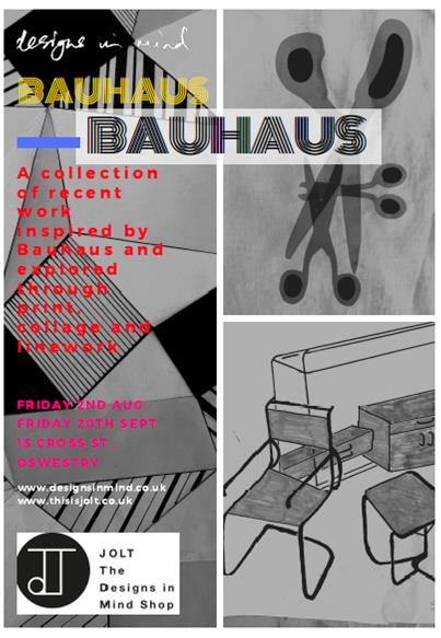 We're celebrating the centenary of Bauhaus with an exhibition of original artwork- prints, drawings, collage and 3D work @ JOLT 15 Cross St #Oswestry 

'the way the structure has been created is integral to the overall finished design'

#Design #Exhibition #Artwork  #OurStory