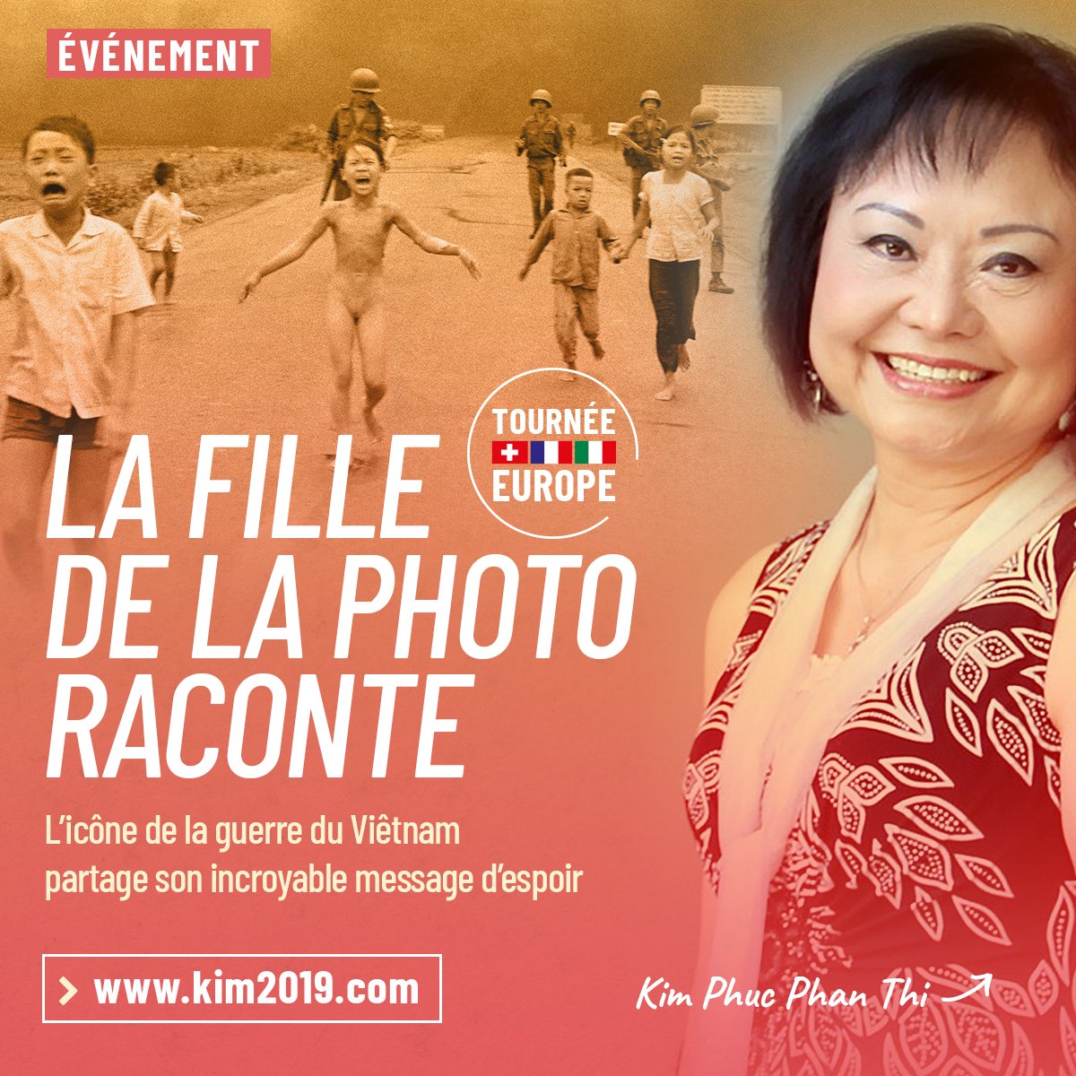 MaisonDelaBible's tweet photo. [ÉVÉNEMENT] Cet automne, rencontrez "la fille de la photo", Kim Phuc Phan Thi ! Cliquez le lien suivant, pour en savoir plus : - https://t.co/j1wyrGYLDB
#kim2019 https://t.co/Ve9Bf7rFGg