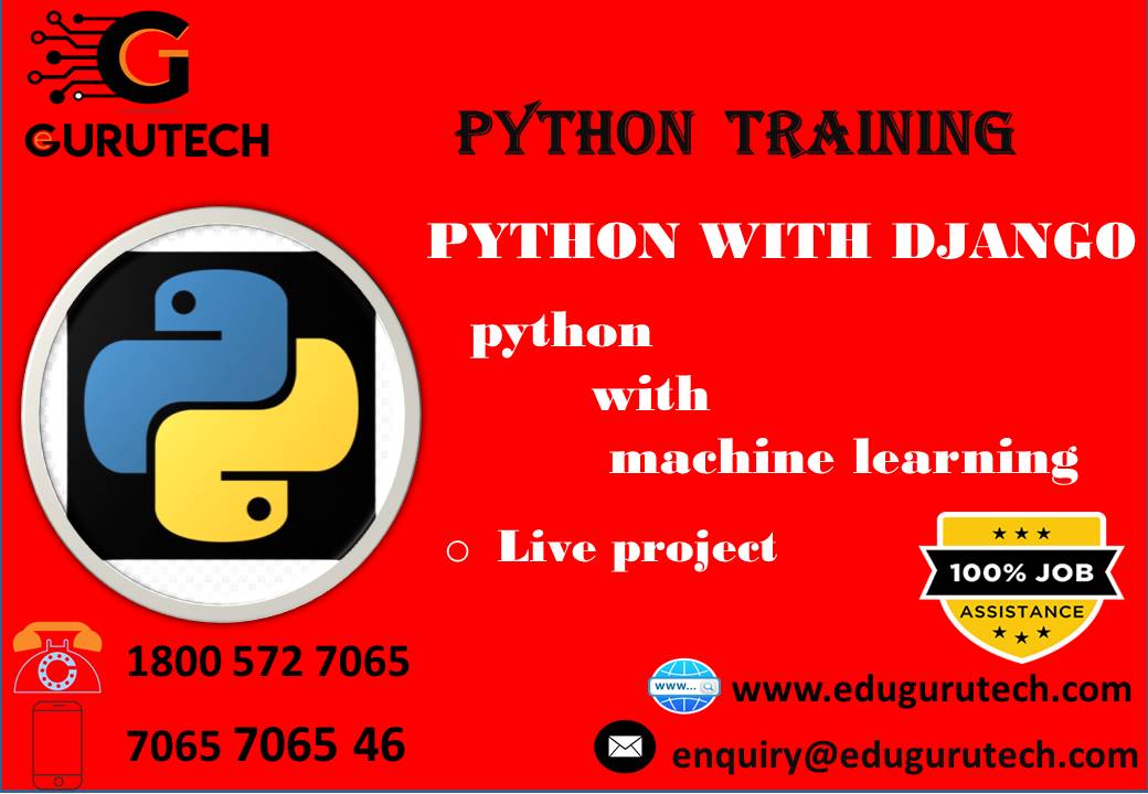 gurutechnoida's tweet image. Python training by industry experts.
For More Info
enquiry@edugurutech.com
Contact Number 1800 582 7065 / 7065 7065 46
#Pythontraining #CorePythontraining #AdvancePythontraining #DjangoPythontraining #AnacondaPythontraining #NumpyPythontraining #PandaPythontraining