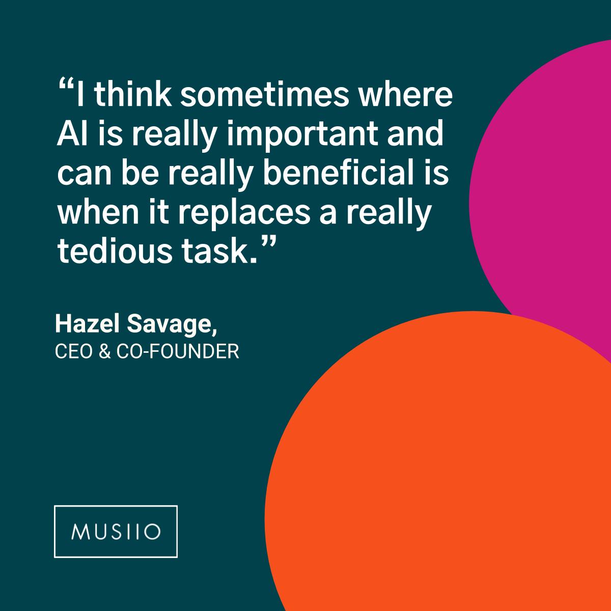 Musiio's tweet photo. Do you think AI can be creative? Check out https://t.co/XRm58pQLG2 to hear what CEO @hazelsavage has to say in this panel held at #CogX19 https://t.co/5inegEPz4B