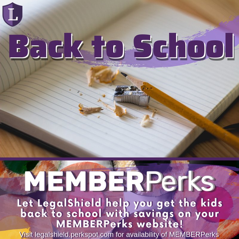 SharleneLockett's tweet photo. Make sure you're using your memberperks for those back to school purchases. #Memberperks #LockettWithLegalShield #LegalShield #BackToSchool https://t.co/dLhrCpg8pe