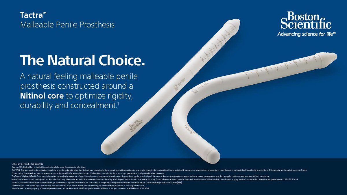 bsc_urology's tweet image. More than 31 million men in the U.S. have been diagnosed with ED. We are proud to announce Tactra, our next-generation malleable penile prosthesis designed to help restore quality of life for more of those men. Learn more: bddy.me/2K4XYwP #RestoreMensHealth